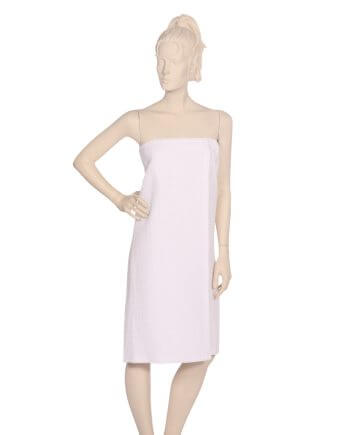 Tube Body Wrap with Elastic and Drawstring Top Interlock in White