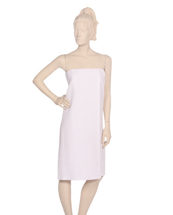 Tube Body Wrap with Elastic and Drawstring Top Interlock in White