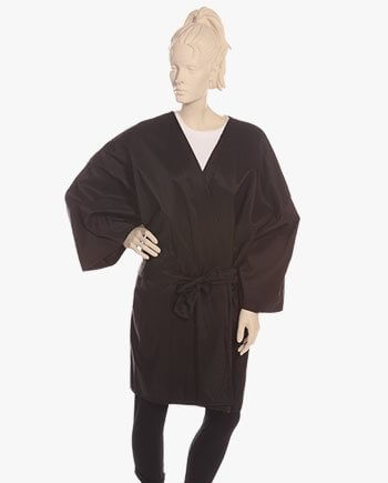 custom salon gowns for clients, personalized salon client gowns