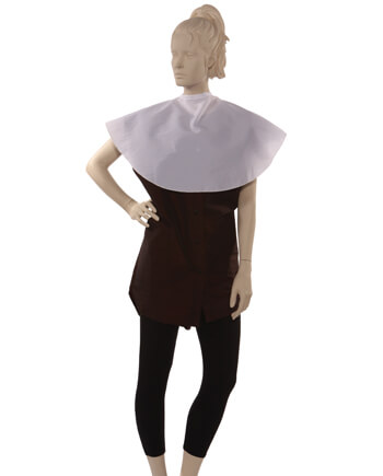 Lightweight White Make-Up Cape in Crinkled Nylon
