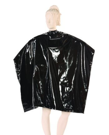 Shiny Black Polyurethane Fabric Cape