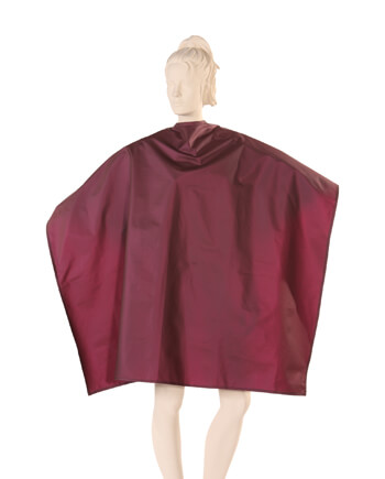 Salon Cape in Matte Burgundy of Waterproof Polyurethane