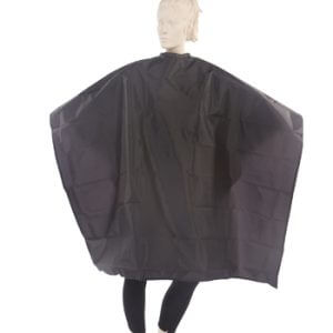 Black Shampoo Cape in 100% Nylon Taffeta Fabric