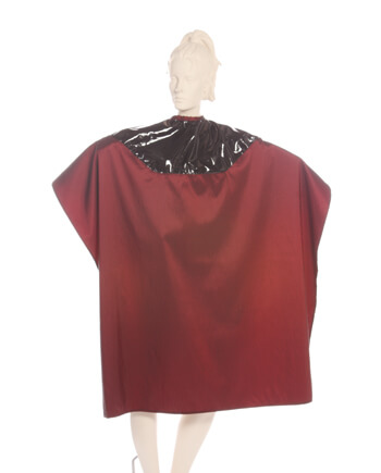 Polyurethane Waterproof Black top and Silkara Iridescent Fabric body Cape in Burgundy
