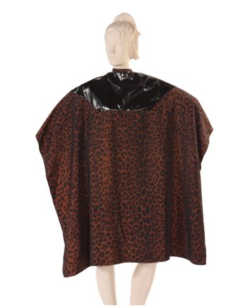 Leopard Print Polyurethane Salon Cape