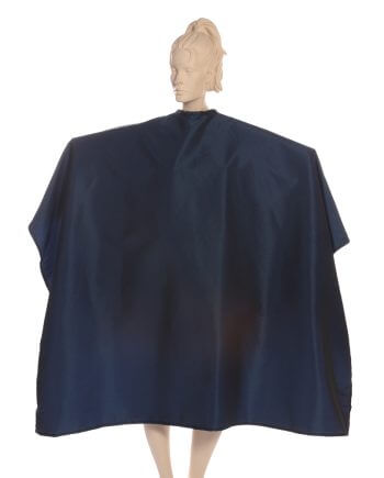 Silkara Iridescent Fabric Cape in Navy