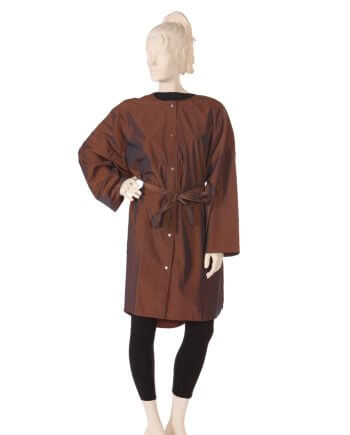 Brown Big Shirt Salon Gown in Silkara Iridescent Fabric