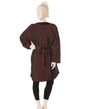 Brown Big Shirt Salon Gown in Silkara Iridescent Fabric