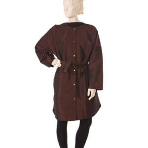 Brown Big Shirt Salon Gown in Silkara Iridescent Fabric