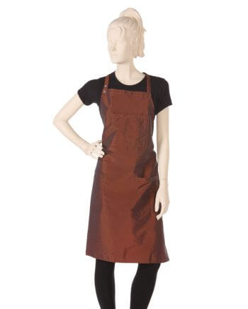 Bronze Bib Apron in Silkara Iridescent Fabric