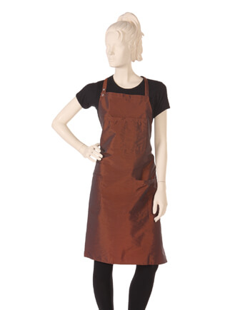 Bronze Bib Apron in Silkara Iridescent Fabric
