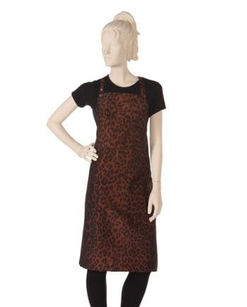 Silkara Iridescent Bib Apron in Leopard Print