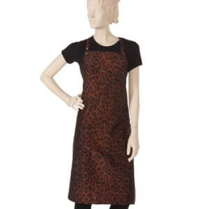 Silkara Iridescent Bib Apron in Leopard Print