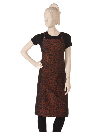 Silkara Iridescent Bib Apron in Leopard Print
