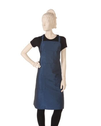 Multi-purpose Navy Bib Apron in Silkara Iridescent Fabric