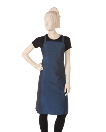 Multi-purpose Navy Bib Apron in Silkara Iridescent Fabric