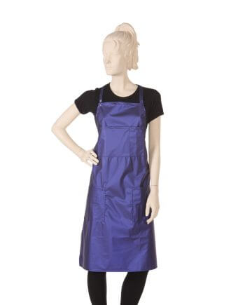 Multi-purpose Blue Bib Salon Apron in Waterproof Polyurethane Fabric