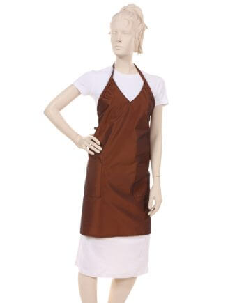 V-Neck Apron Silkara Iridescent Fabric in Bronze