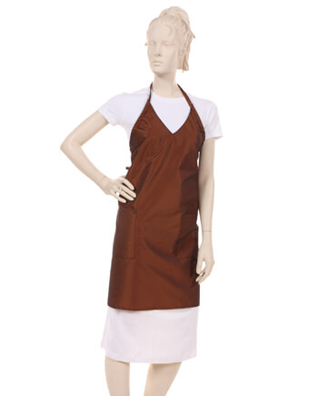 V-Neck Apron Silkara Iridescent Fabric in Bronze