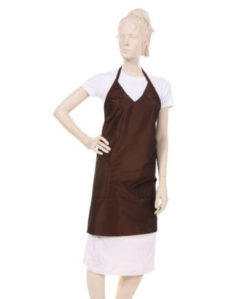 V-Neck Apron Silkara Iridescent Fabric in Brown
