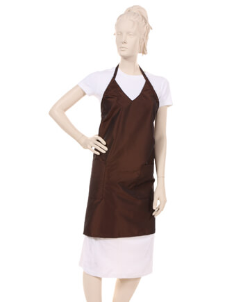V-Neck Apron Silkara Iridescent Fabric in Brown