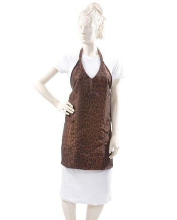 V-Neck Apron Leopard Print