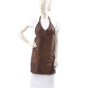 V-Neck Apron Leopard Print