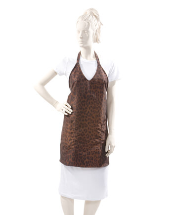 V-Neck Apron Leopard Print