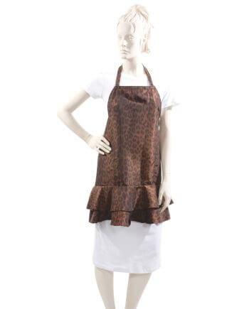 Ruffle Apron Leopard Print in Silkara Iridescent Fabric