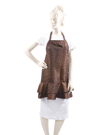 Ruffle Apron Leopard Print in Silkara Iridescent Fabric