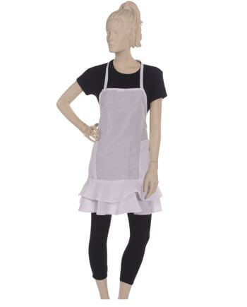 Ruffle Apron Silkara Iridescent Fabric in White