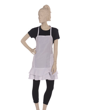Ruffle Apron Silkara Iridescent Fabric in White