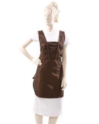 Princess Salon Apron in Silkara Iridescent Fabric in Brown