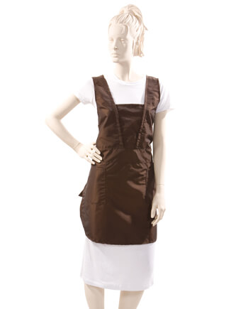 Princess Salon Apron in Silkara Iridescent Fabric in Brown