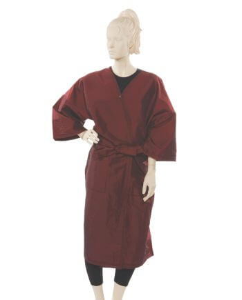 Client Gown Silkara Iridescent Fabric in Burgundy