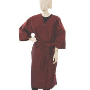 Client Gown Silkara Iridescent Fabric in Burgundy