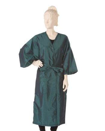 Client Gown Silkara Iridescent Fabric in Dark Green