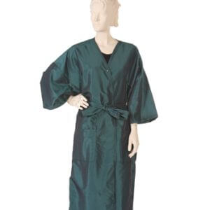 Client Gown Silkara Iridescent Fabric in Dark Green