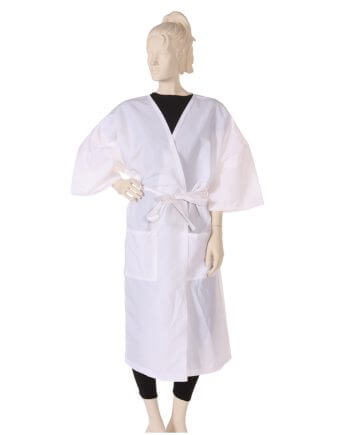 Client Gown Silkara Iridescent Fabric in White