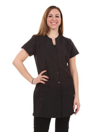 V-Neck Coat Polyester in Black