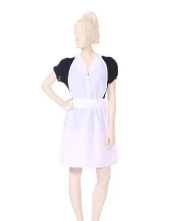 Bombshell Apron in White Silkara Iridescent Fabric