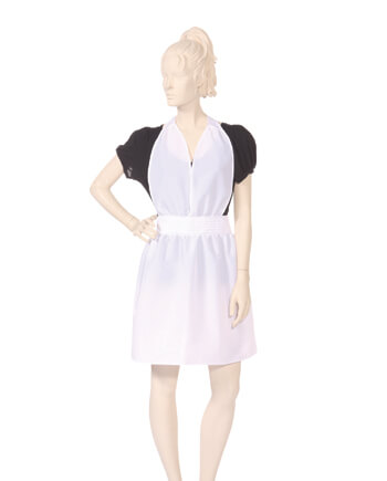 Bombshell Apron in White Silkara Iridescent Fabric