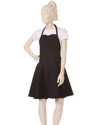 Black Sweetheart Apron in Silkara Iridescent Fabric