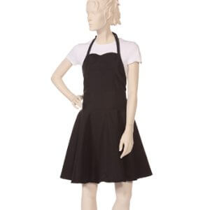 Black Sweetheart Apron in Silkara Iridescent Fabric