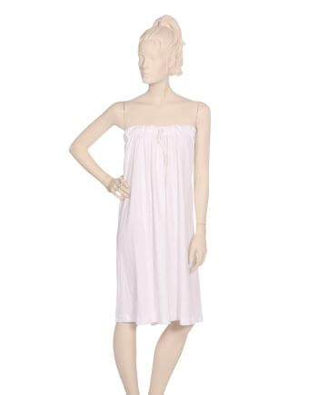 Tube Body Wrap with Elastic and Drawstring Top Interlock in White