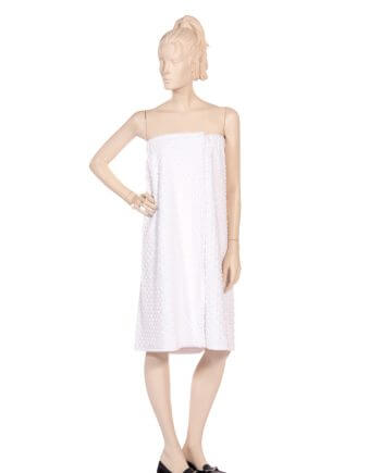Spa Wrap with hook and loop Closure Minky Dot fabric in White