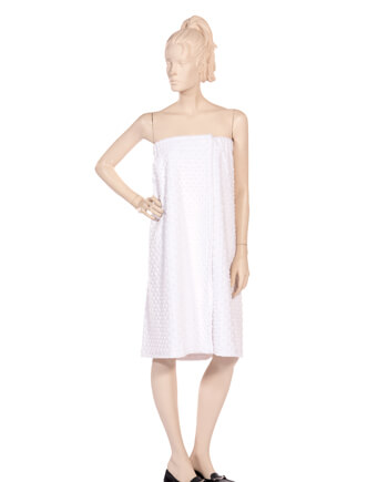 Spa Wrap with hook and loop Closure Minky Dot fabric in White