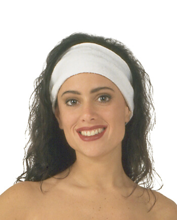 White terry stretch headband