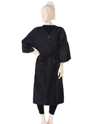 Client Gown 100% Antron Crinkle Lightweight Nylon Fabric in Black
