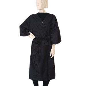 Client Gown 100% Antron Crinkle Lightweight Nylon Fabric in Black